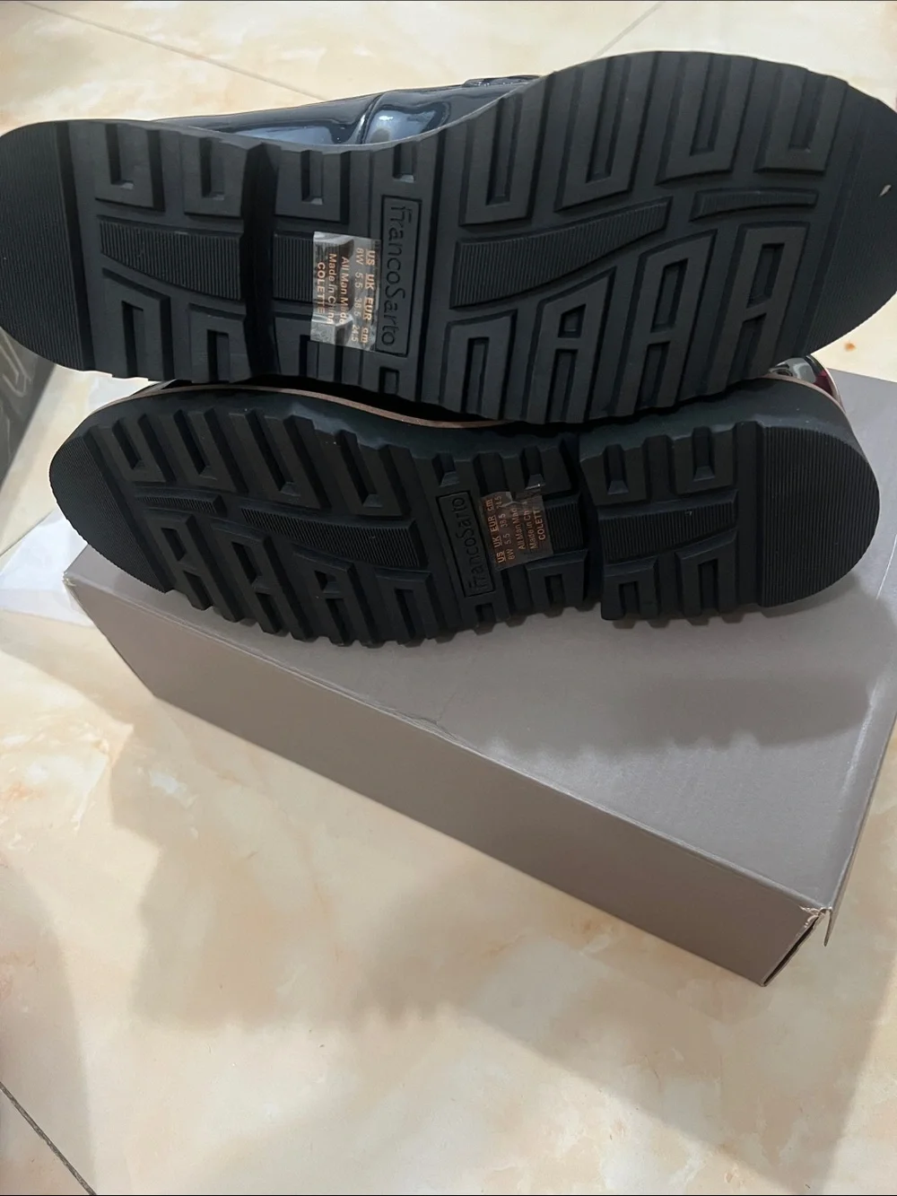 Franco Sarto Black Patent Leather Bit Loafers